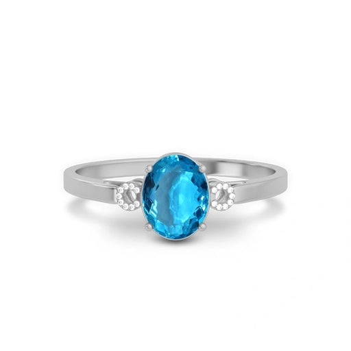 Blue Topaz Sterling Silver Ring R38