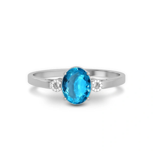 Blue Topaz Sterling Silver Ring R38