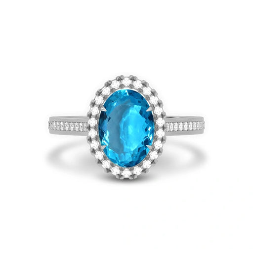 Blue Topaz Sterling Silver Ring R40