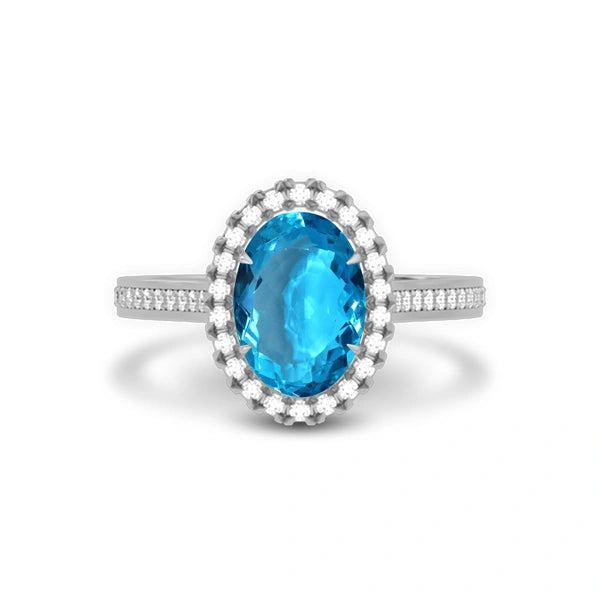 Blue Topaz Sterling Silver Ring R40