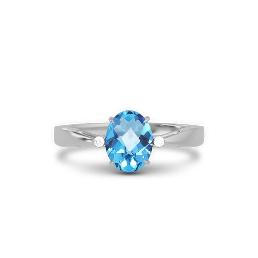 Blue Topaz Sterling Silver Ring R42