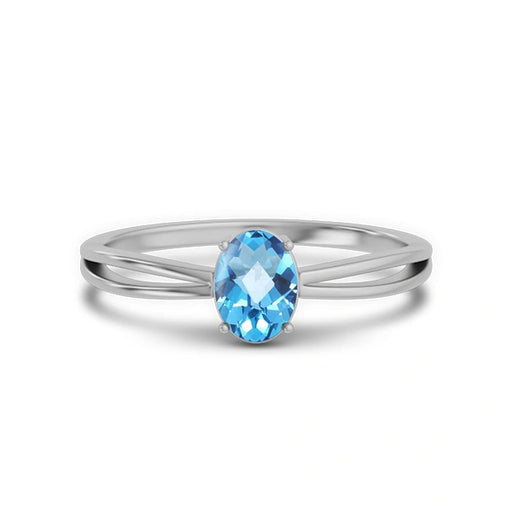 Blue Topaz Sterling Silver Ring R43