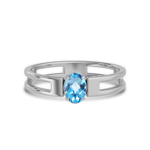 Blue Topaz Sterling Silver Ring R45