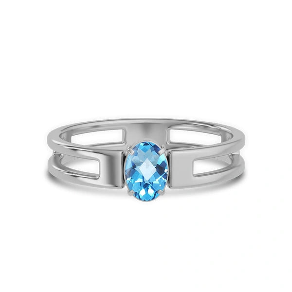 Blue Topaz Sterling Silver Ring R45