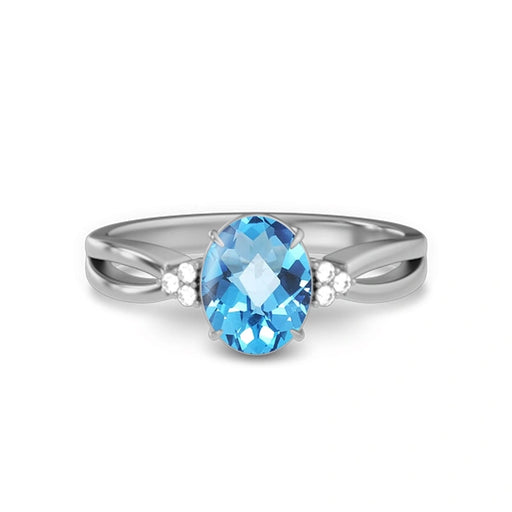 Blue Topaz Sterling Silver Ring R46