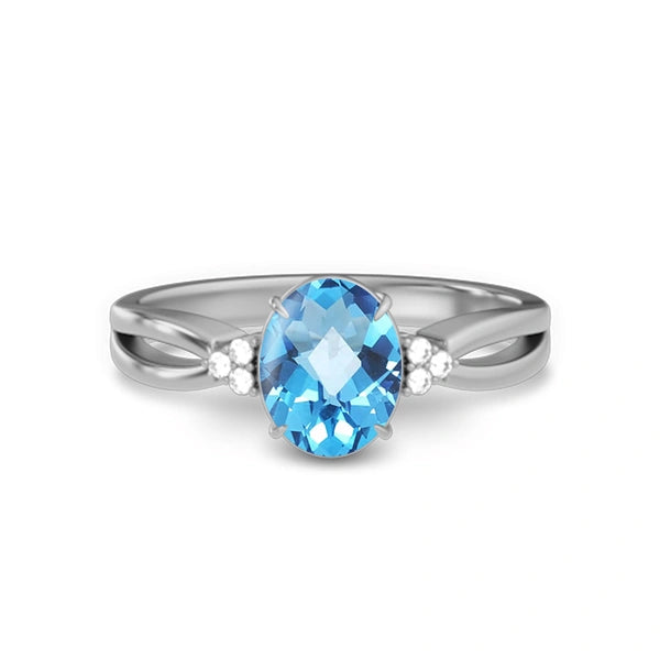 Blue Topaz Sterling Silver Ring R46