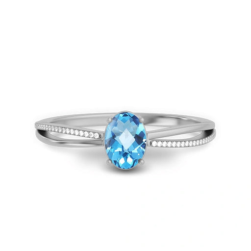 Blue Topaz Sterling Silver Ring R47