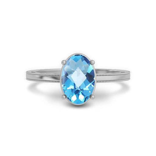 Blue Topaz Sterling Silver Ring R48