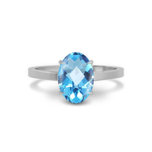 Blue Topaz Sterling Silver Ring R49