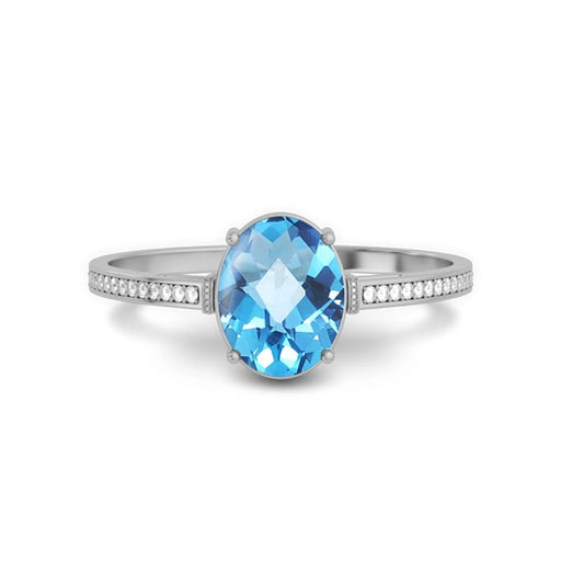 Blue Topaz Sterling Silver Ring R50