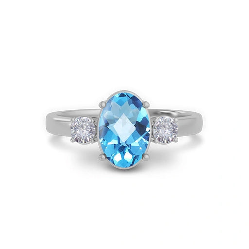 Blue Topaz Sterling Silver Ring R51