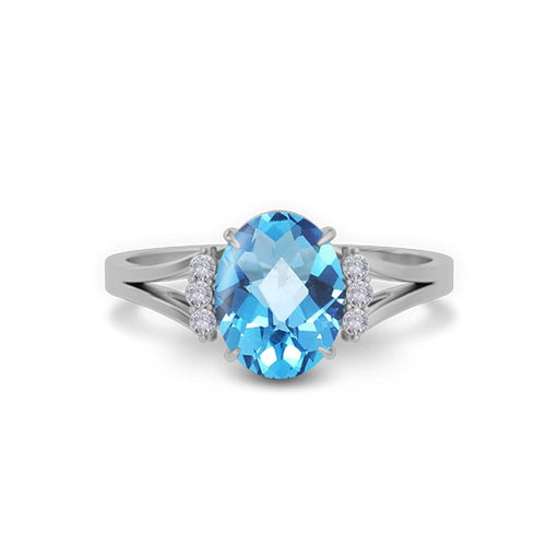 Blue Topaz Sterling Silver Ring R52