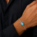 Blue Topaz Silver Rakhi Bracelet - RK-3BT