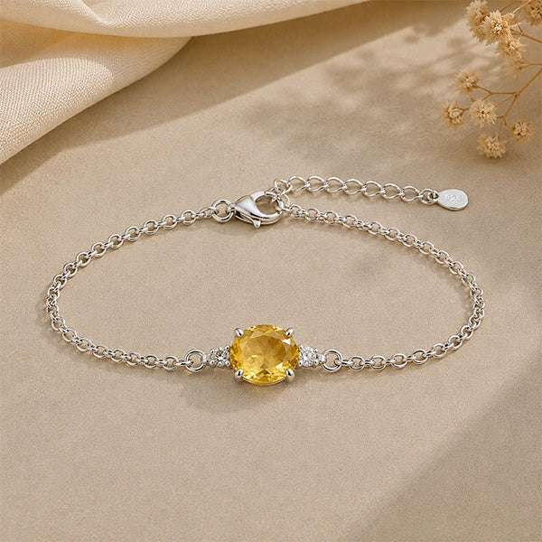 Citrine Silver Rakhi Bracelet - RK-1CN