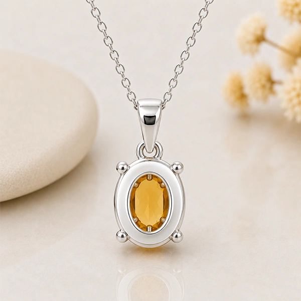 Citrine Silver Pendant