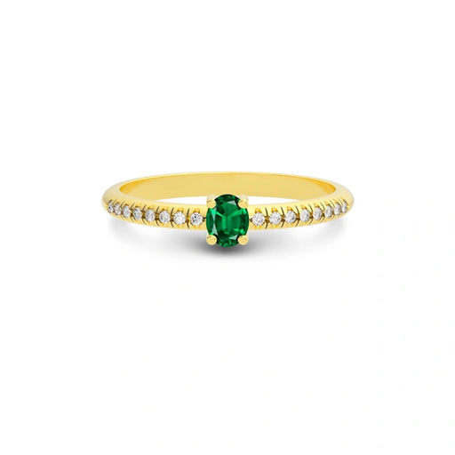 Emerald (Zambia) Gold Ring R4