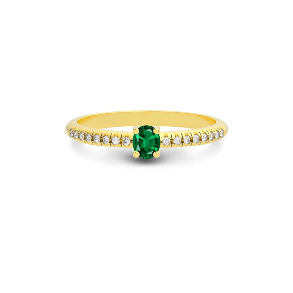 Emerald (Zambia) Gold Ring R4