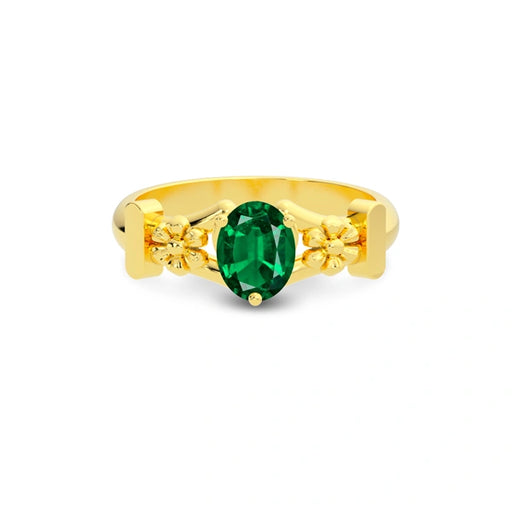 Emerald (Zambia) Gold Ring R18