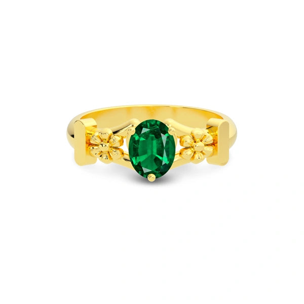 Emerald (Zambia) Gold Ring R18
