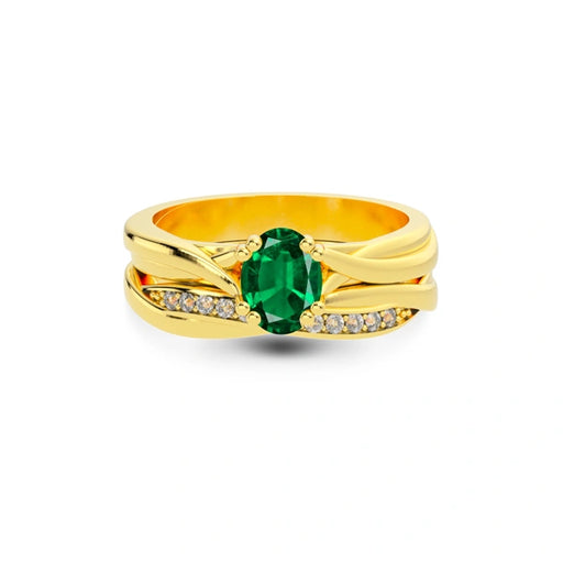 Emerald (Zambia) Gold Ring R27