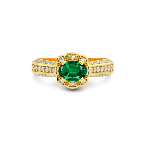 Emerald (Zambia) Gold Ring R30