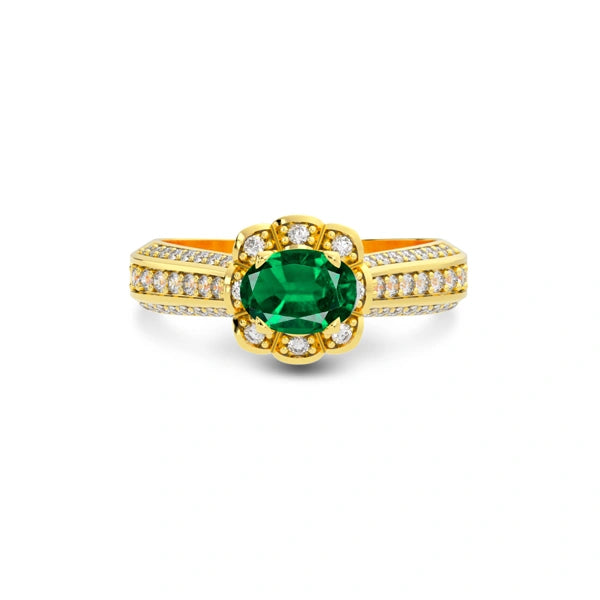 Emerald (Zambia) Gold Ring R30