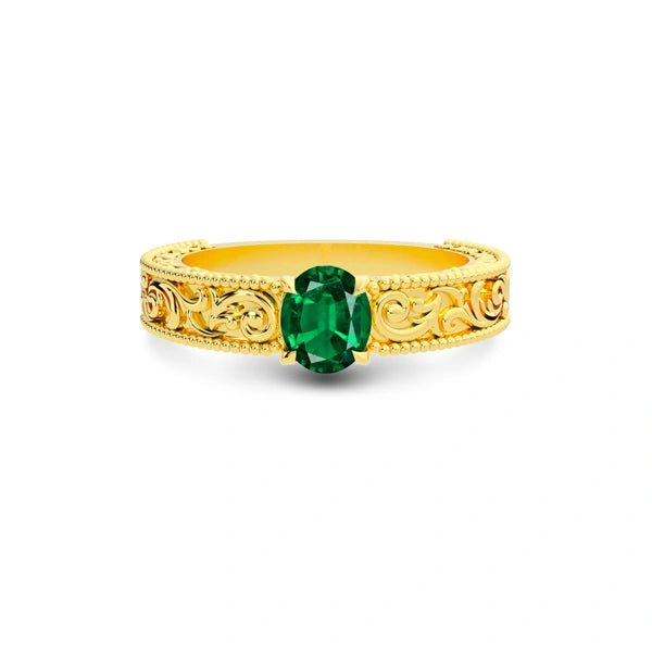 Emerald (Zambia) Gold Ring R33
