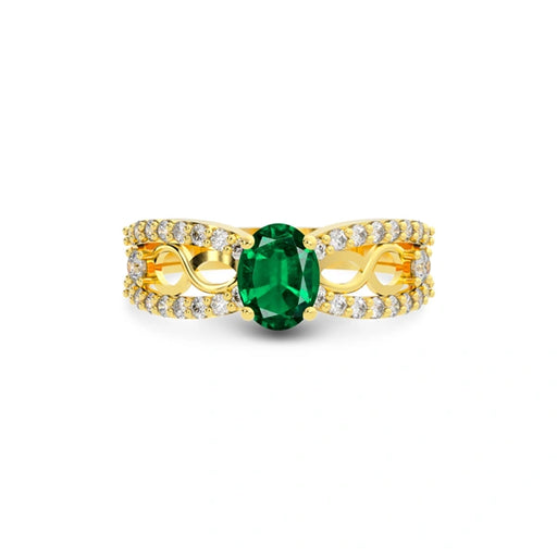 Emerald (Zambia) Gold Ring R34
