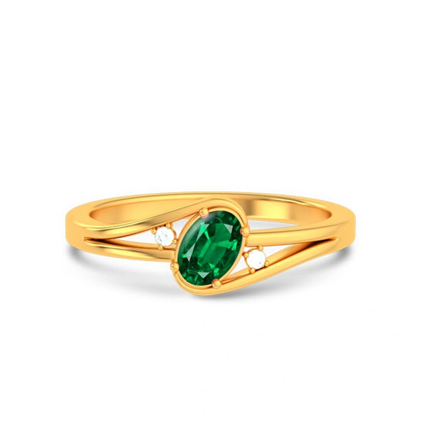 Emerald (Zambia) Gold Ring R44