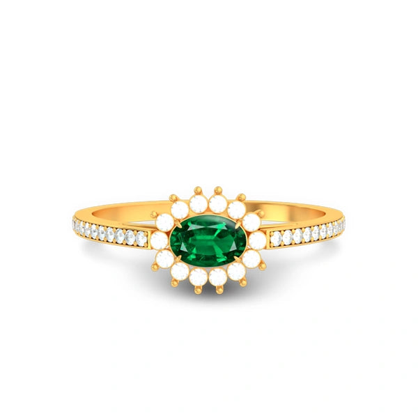 Emerald (Zambia) Gold Ring  R55