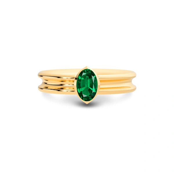 Emerald (Zambia) Panchdhatu Ring R24