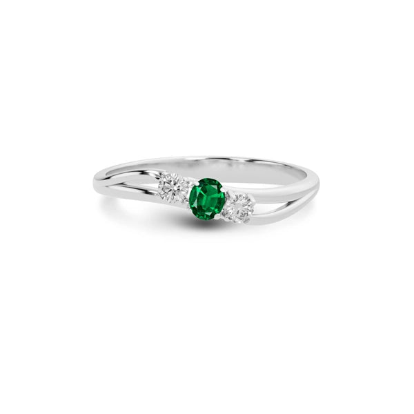 Emerald (Zambia) Platinum Ring R1