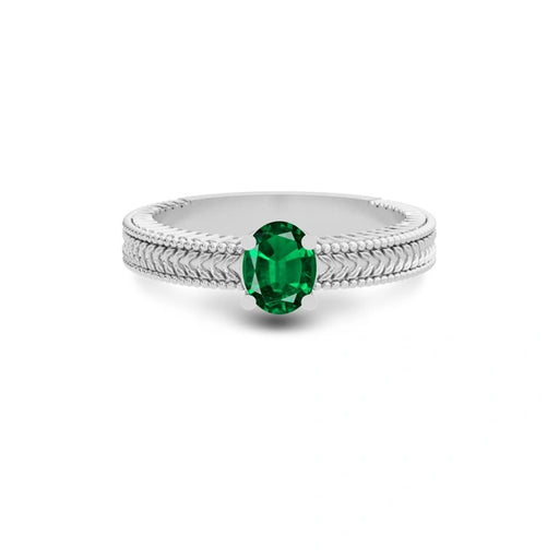 Emerald (Zambia) Platinum Ring R3