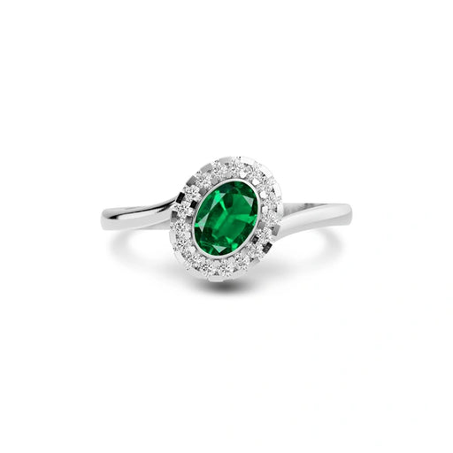 Emerald (Zambia) Platinum Ring R5