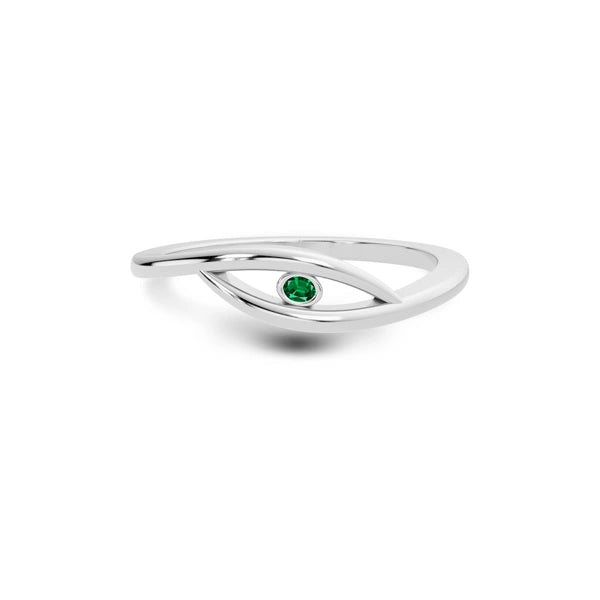 Emerald (Zambia) Platinum Ring R9