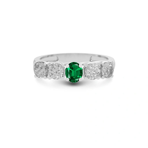 Emerald (Zambia) Platinum Ring R10