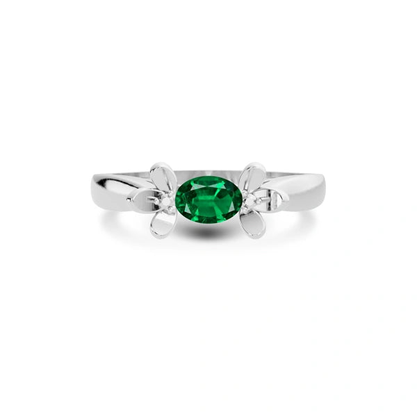 Emerald (Zambia) Platinum Ring R12