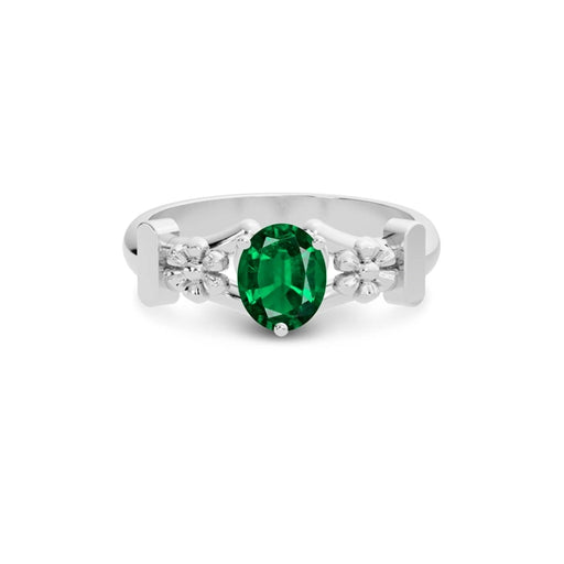 Emerald (Zambia) Platinum Ring R18