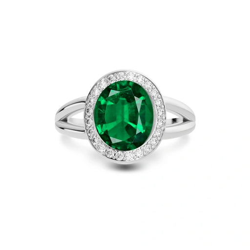 Emerald (Zambia) Platinum Ring R21