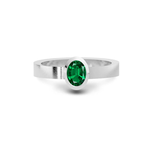 Emerald (Zambia) Platinum Ring R23