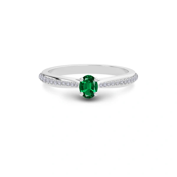 Emerald (Zambia) Platinum Ring R25