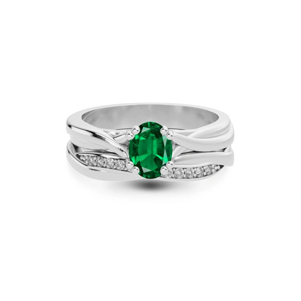 Emerald (Zambia) Platinum Ring R27
