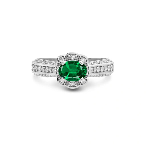 Emerald (Zambia) Platinum Ring R30