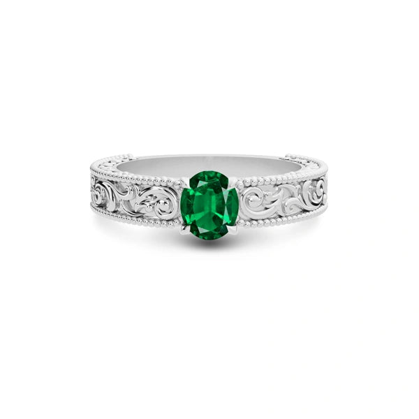 Emerald (Zambia) Platinum Ring R33