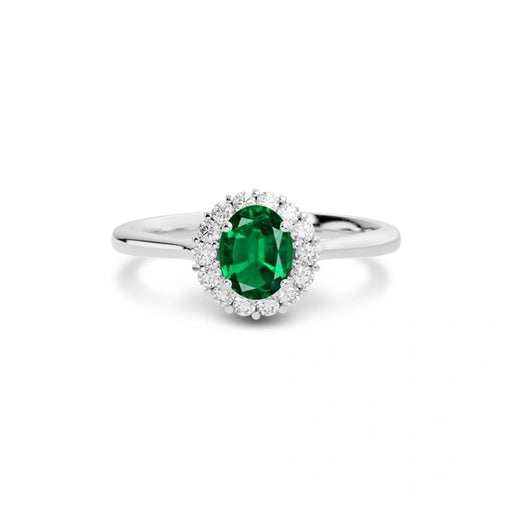 Emerald (Zambia) Platinum Ring R35