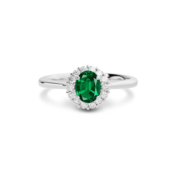 Emerald (Zambia) Platinum Ring R35