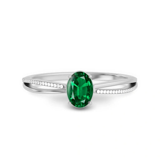 Emerald (Zambia) Platinum Ring R47