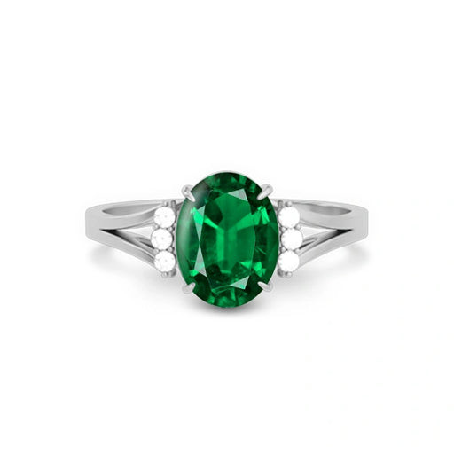 Emerald (Zambia) Platinum Ring R52