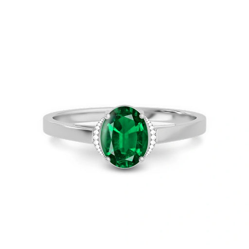 Emerald (Zambia) Platinum Ring R54