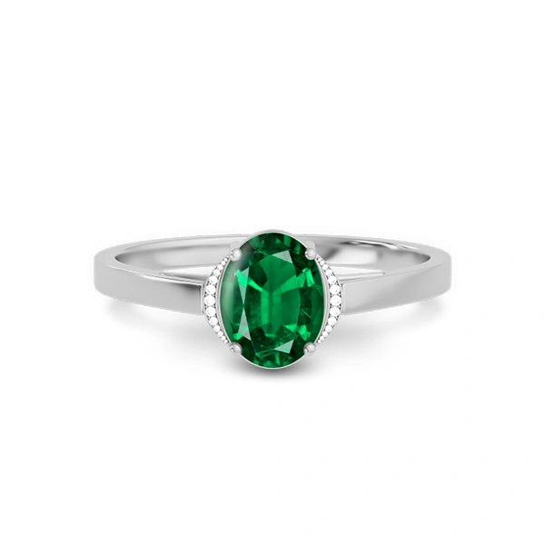 Emerald (Zambia) Platinum Ring R54